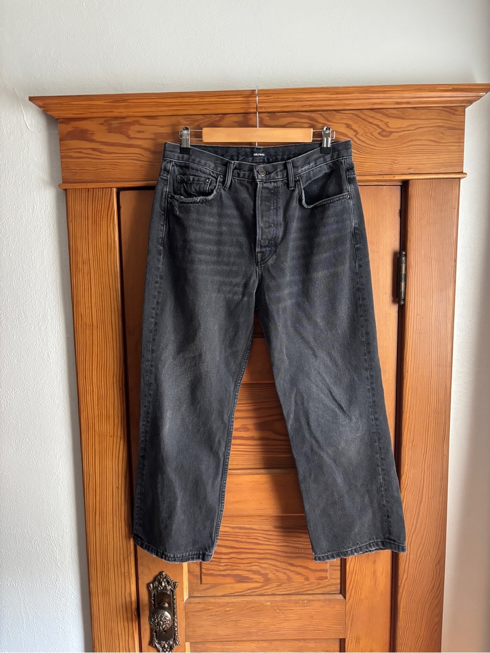 GRLFRND High Rise Pop Crop Linda Jeans in Midnight Size 30